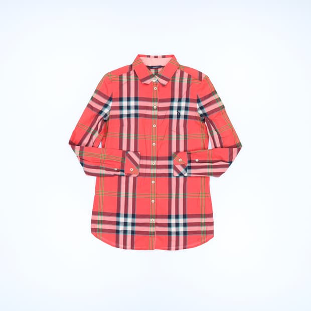 [85] 헤지스 여성 체크 긴팔셔츠 1230H1