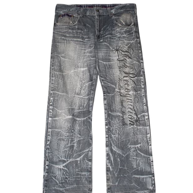 "Wild Life" Oversize Punk Pattern Denim