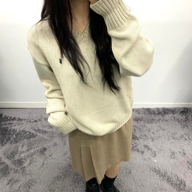 폴로 랄프로렌 브이넥 니트