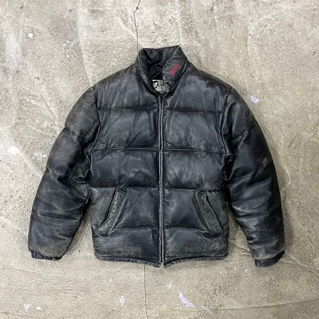 80's 쇼트 레더 푸퍼 자켓 36 (실측 M)