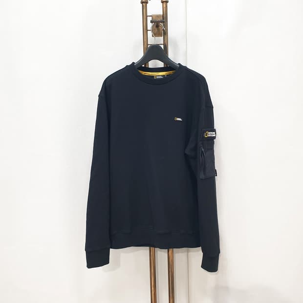 내셔널지오그래픽 스몰 로고 맨투맨 티셔츠 M(95)