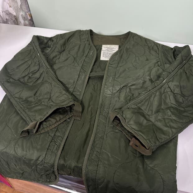 S US ARMY 카키 깔깔이 라이너 자켓