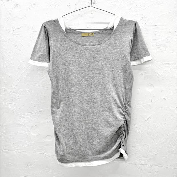 laru 레이어드 셔링 티셔츠