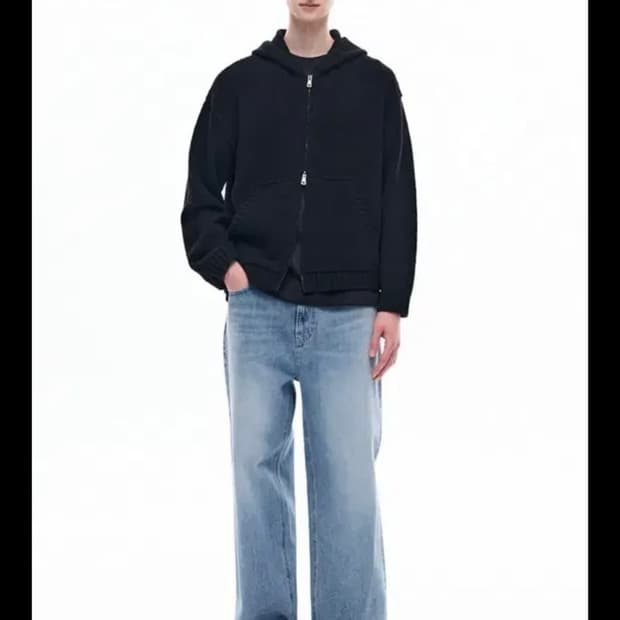 타임옴므 밴딩 와이드 데님 팬츠