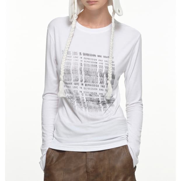 [새상품]SEAL PRINTED LONG SLEEVE IVORY