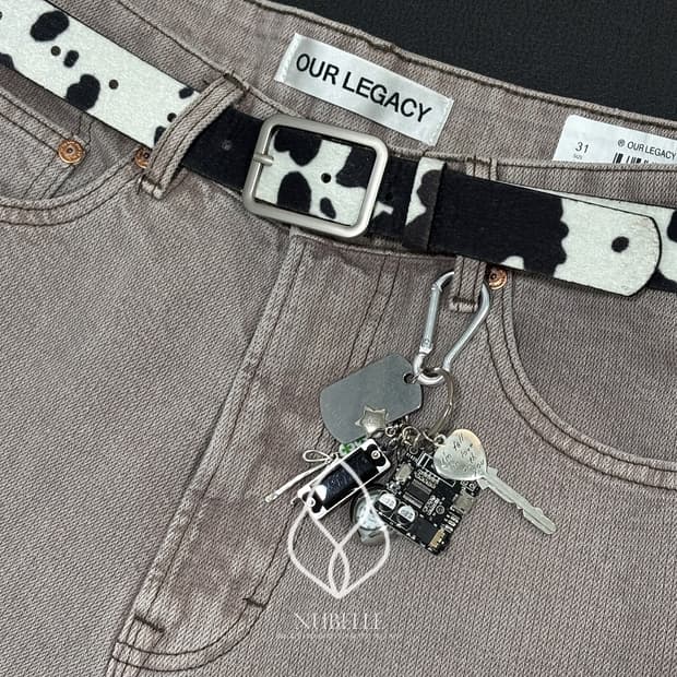 🌗 Cow hair belt / 카우 송치털 호피 벨트