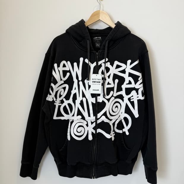 스투시 00s 후드집업 블랙