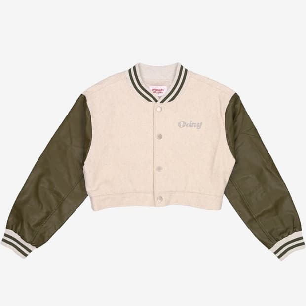 오디너리홀리데이 크롭 바시티 자켓