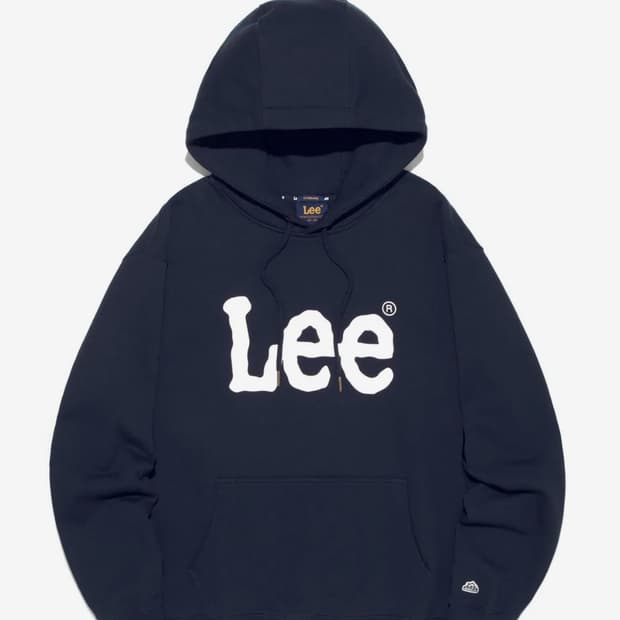 LEE 빅 트위치 로고 후드 티셔츠 네이비 (L)