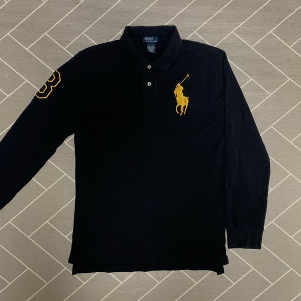 폴로 빅포니 긴팔 카라티 블랙