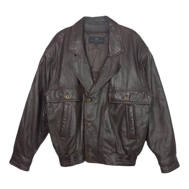 GIANNI LO GIUDICE 다크브라운 미니멀 레더 자켓 46
