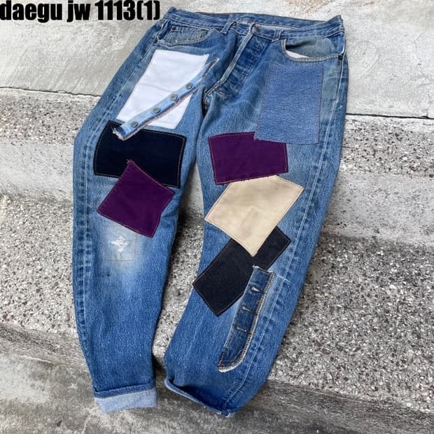 리바이스 패치워크 리메이크 데님팬츠