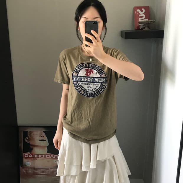 아베크롬비 중앙 자수로고 카키 반팥티 