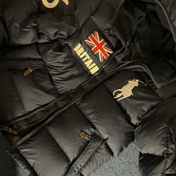폴로 빅포니 성조기 브리튼 패딩 블랙 s