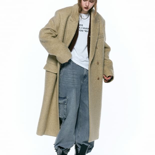 인사일런스우먼 키드모헤어 부클코트