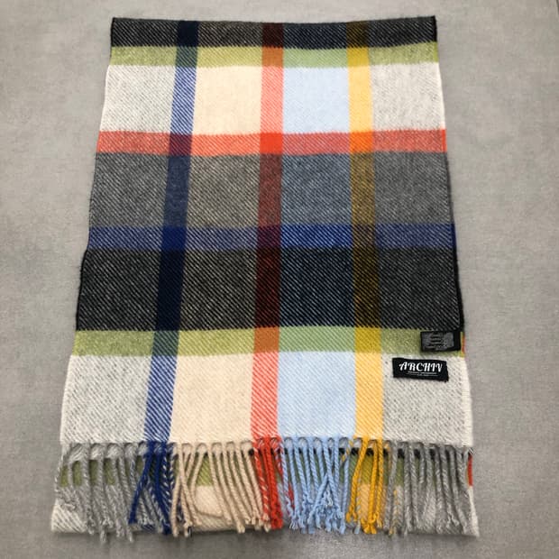 아카이브 독일 캐시미어100 체크 목도리 머플러