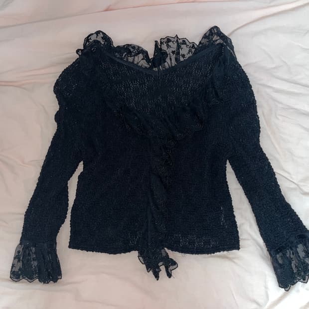 고딕 플라워 레이스 시스루 가디건 집업 고스로리고스펑크갸루