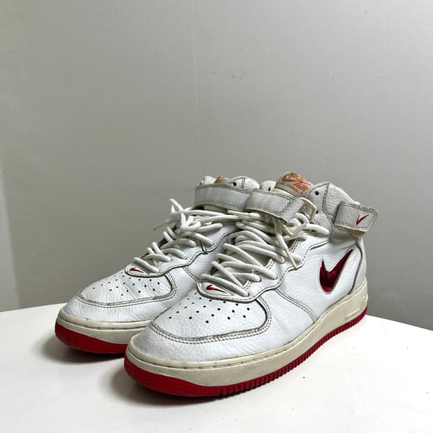 [275] 나이키 에어 포스 원 미드 빨강 메탈 뽈록이 