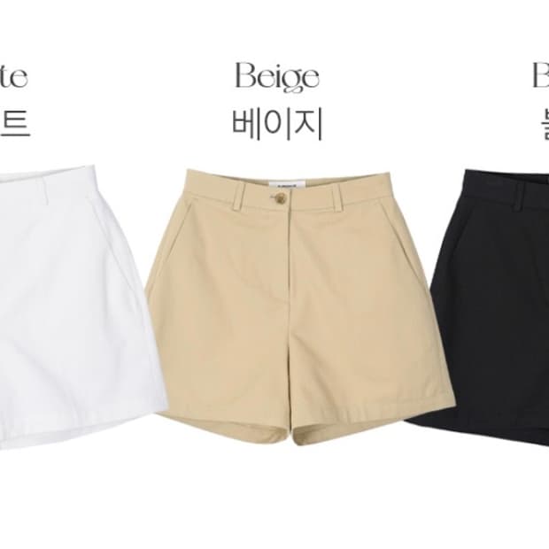 니썸 반바지 뮤트노핀턱 3부 팬츠 블랙 M