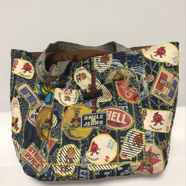Hysteric Glamour 패치워크 데님 빅 토트백