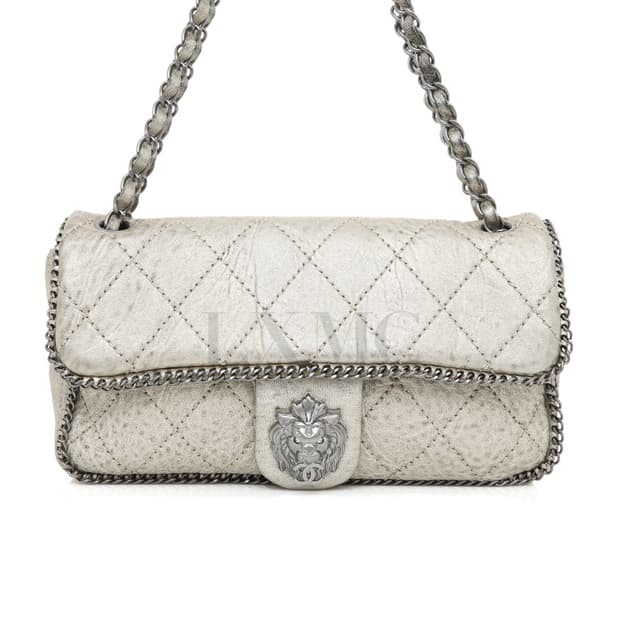 샤넬 칼라거펠트 라이언 체인백 메탈릭골드 플랩 숄더