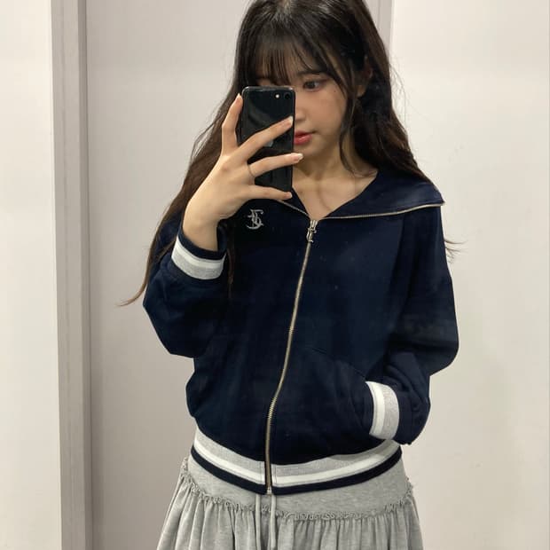 쥬시 꾸뛰르 빅로고 후드집업