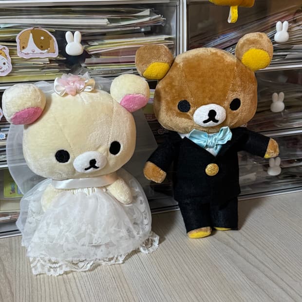 리락쿠마 코리락쿠마 웨딩 웰컴 커플 부부 인형