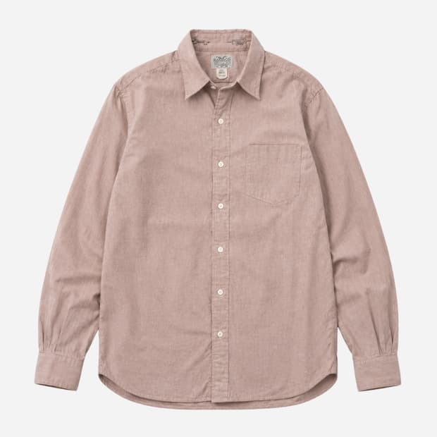 RRL 더블알엘 핀스트라이프 인디 핑크 코튼 셔츠