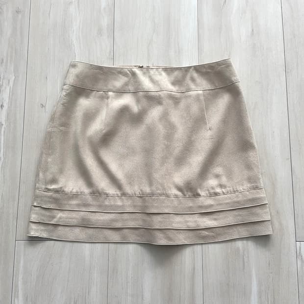 Muted Beige Suede Mini Skirt