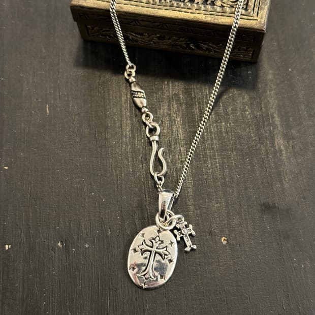 Cross Duo Pendant 925Silver Necklace