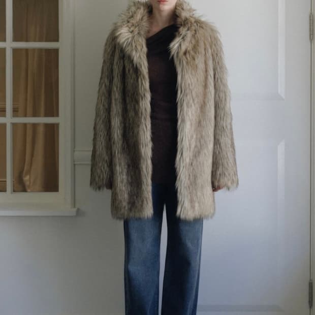 STUDIOTABLE LONG HAIR FUR COAT