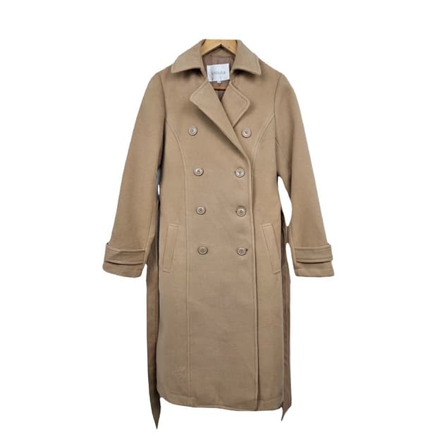 콜자 여성 베이지 벨트 코트