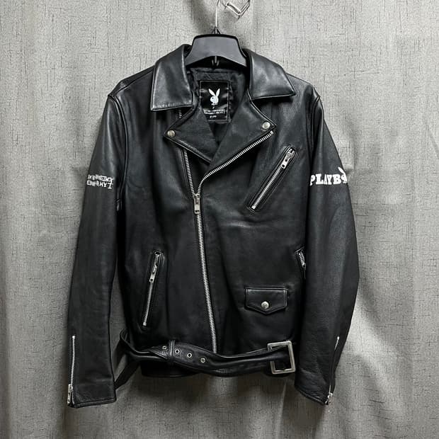 [XL] 아임낫어휴먼비잉 x 플레이보이 콜라보 레더 라이더 재킷