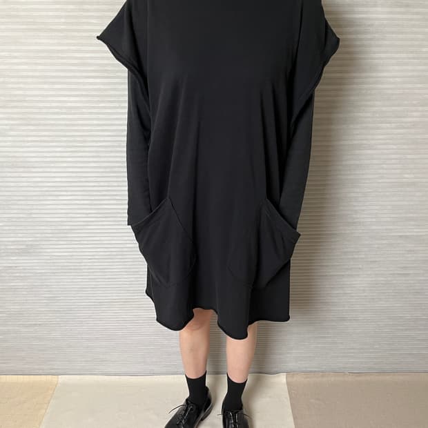 요지야마모토 슬리브리스 후드 원피스 y’s yohji yamamoto
