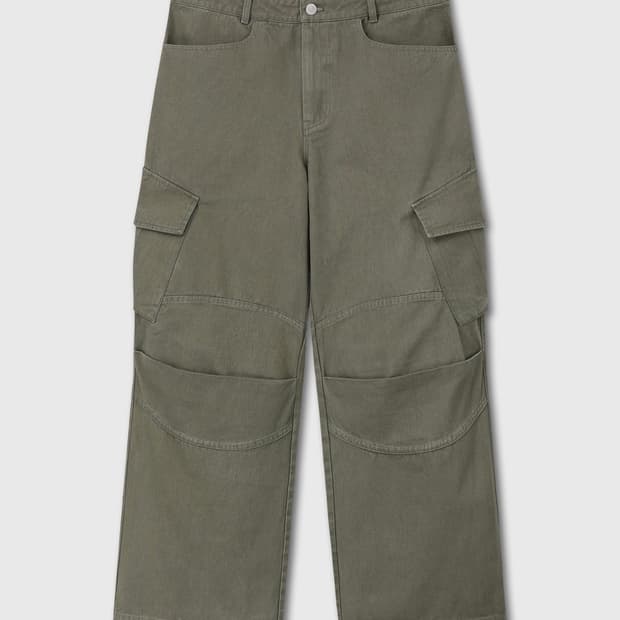 구매))다이브인x무민서 베른 워시드 카고팬츠 카키색