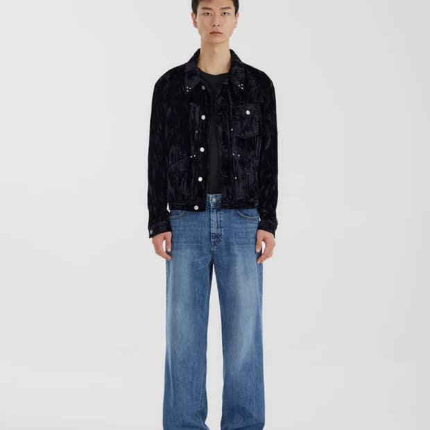 유스 자켓  youth Pleated Stud Trucker Jacket