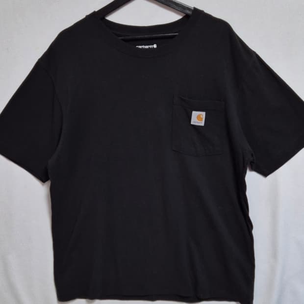 M ) 칼하트 블랙 루즈핏 포켓 반팔티