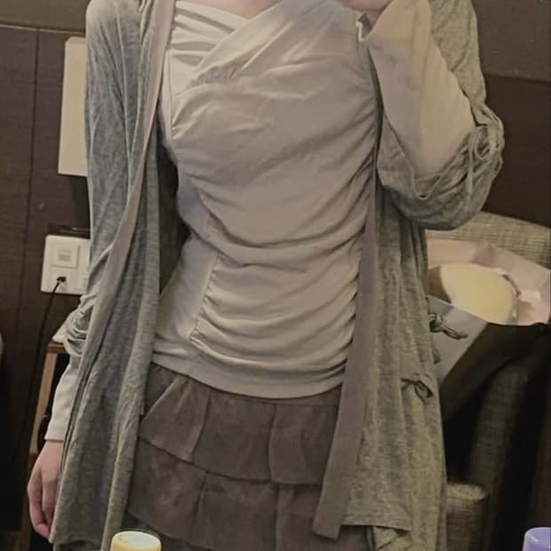 큐빈티지 뮤트그레이 라벤더 핀터깔 페어리 코디셋