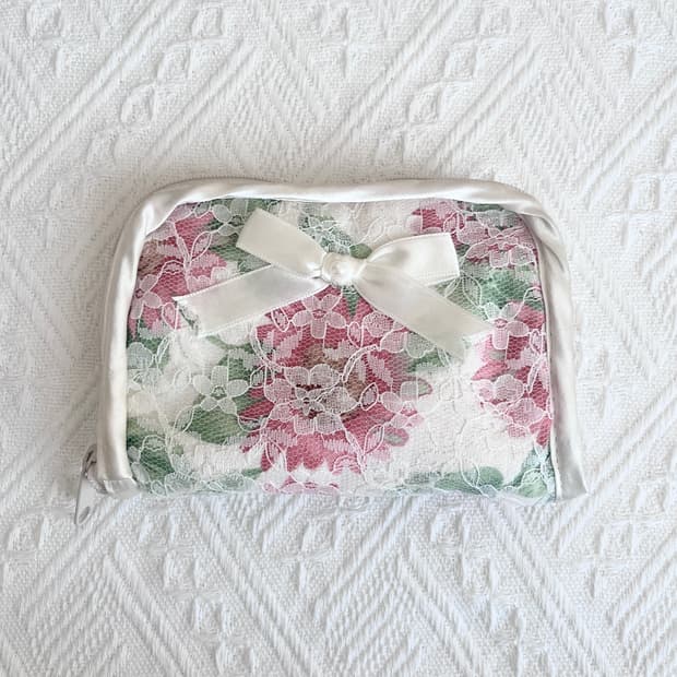 플라워 레이스 액세서리 보관 파우치 