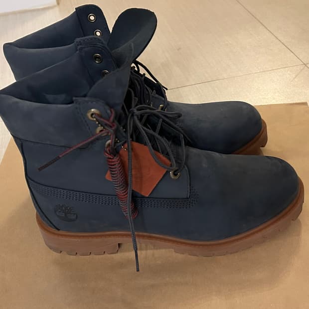 팀버랜드 남성 6인치 레이스업 방수 부츠 다크 블루