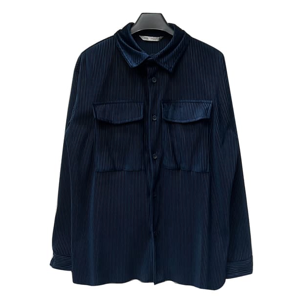 ZARA 자라 오버핏 네이비 코듀로이 셔츠 남방 해외 M