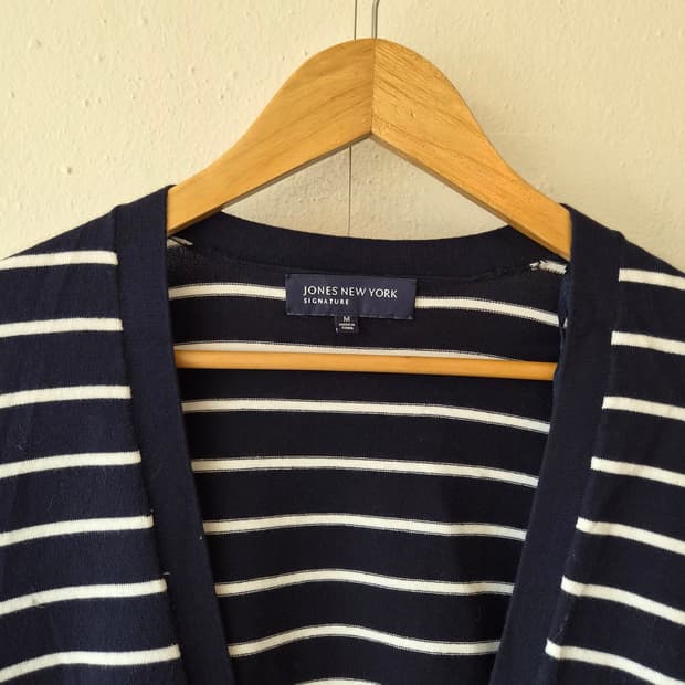 새상품)Jones New York 여성 스트라이프크롭가디건 M사이즈
