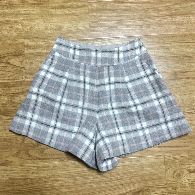 빈티지 그레이 핑크 체크 큐롯팬츠 회핑 히메갸루 로걀 헤이세이