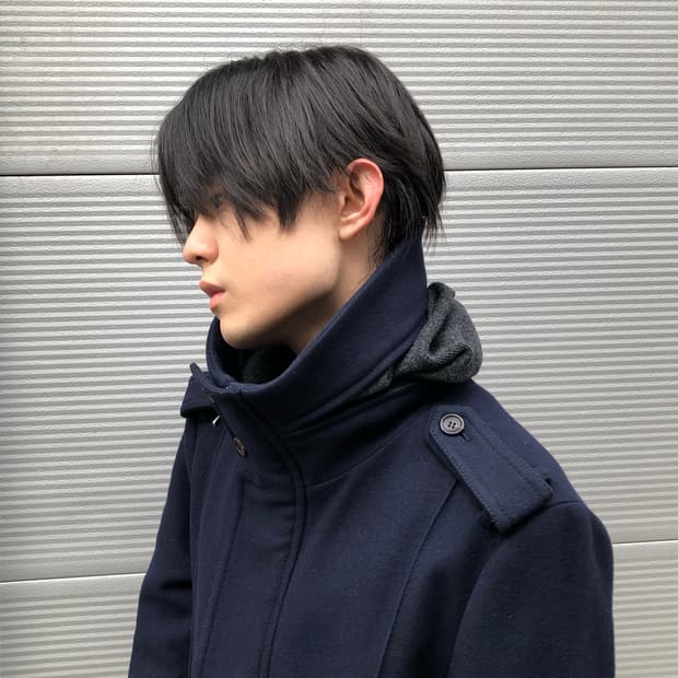 우영미 캐시미어 도킹 하이넥 코트 