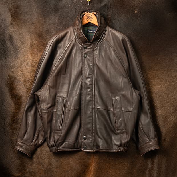 [110] 90s 노티카 디어스킨(사슴가죽) 레더자켓 