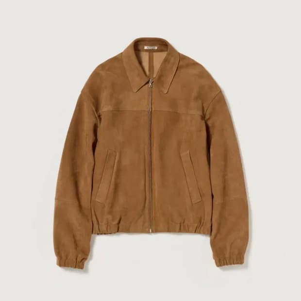 [4] AURALEE 오라리 램 스웨이드 집 블루종