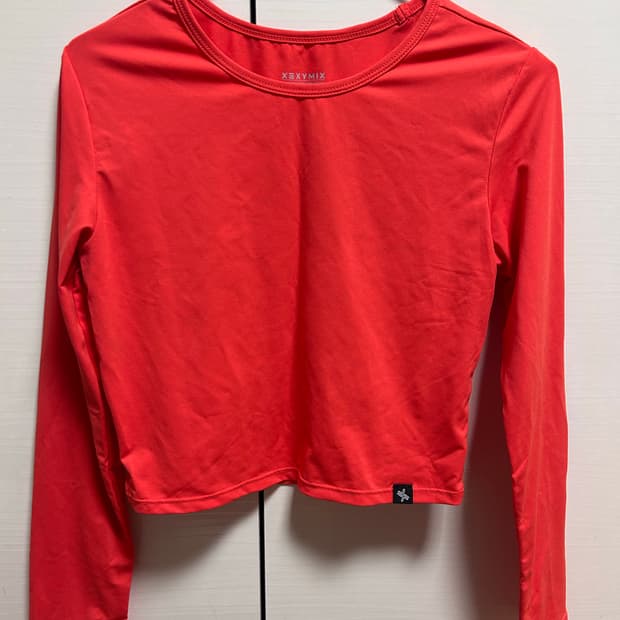 젝시믹스 크롭 긴팔티 오렌지 M