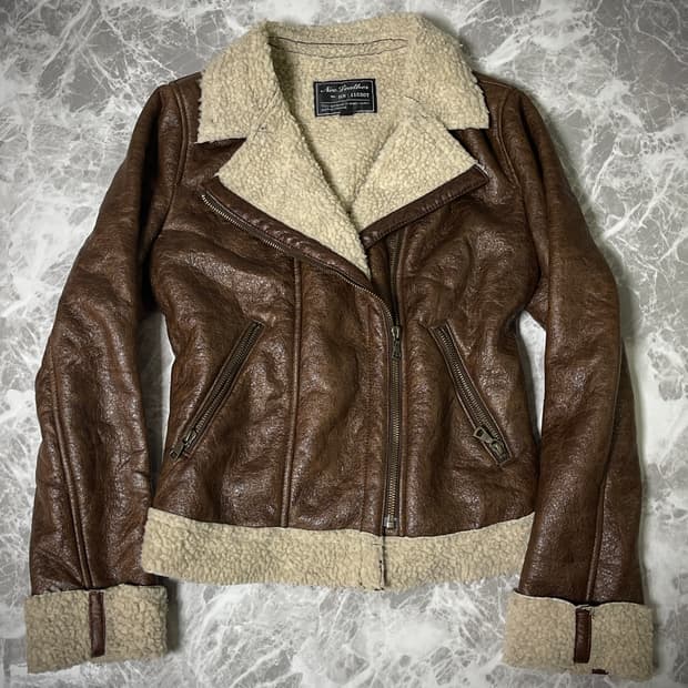 fur leather rider jack