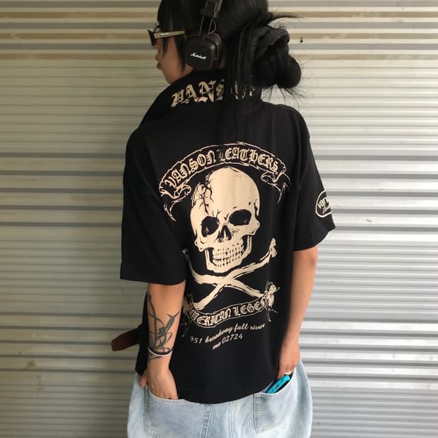 < Vanson Leathers Skull PK T-shirt >