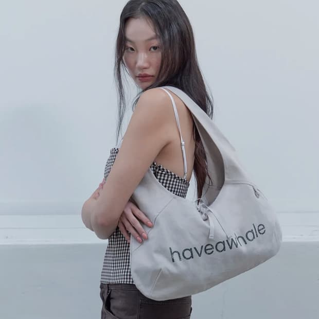 해브어웨일 코튼 바게트 에코백